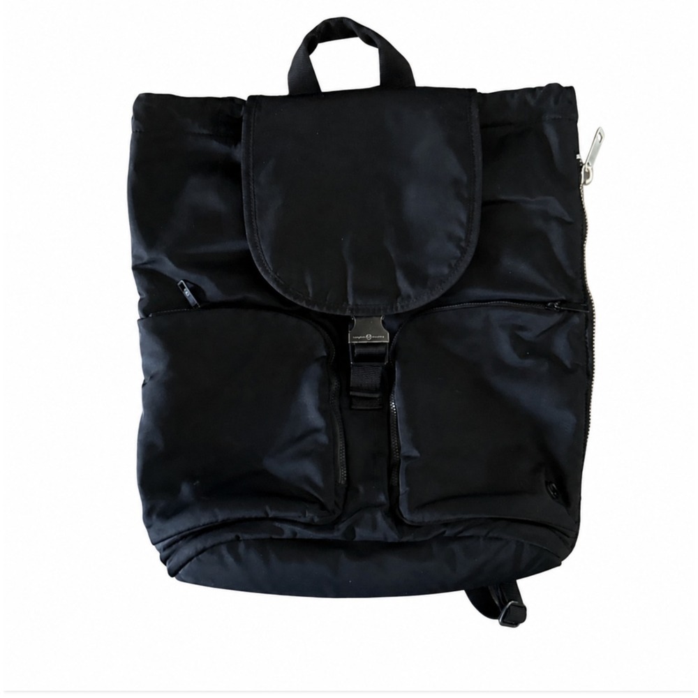 Lululemon Laptop Backpack Black Buckle Flap Cinch Top